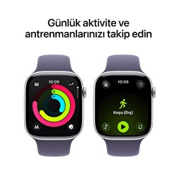 Apple Watch Series 11 GPS 42mm Gümüş Rengi Alüminyum Sis Moru Spor Kordon - S/M MEU64TU/A
