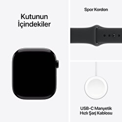 Apple Watch Series 11 GPS 46mm Simsiyah Alüminyum Kasa ve Siyah Spor Kordon - M/L MEUX4TU/A