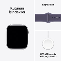 Apple Watch Series 11 GPS 46mm Gümüş Rengi Alüminyum Sis Moru Spor Kordon - S/M MEV94TU/A
