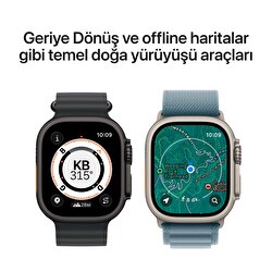 Apple Watch Ultra 3 GPS + Cellular 49mm Natürel Titanyum Kasa ve Demir Mavisi Ocean Kordon MEWH4TU/A