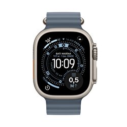 Apple Watch Ultra 3 GPS + Cellular 49mm Natürel Titanyum Kasa ve Demir Mavisi Ocean Kordon MEWH4TU/A