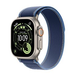 Apple Watch Ultra 3 GPS + Cellular 49mm Natürel Titanyum Kasa ve Mavi/Parlak Mavi Trail Loop - M/L MEWU4TU/A