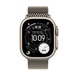 Apple Watch Ultra 3 GPS + Cellular 49mm Natürel Titanyum Kasa ve Natürel Titanyum Milano Loop - Orta Boy MEWY4TU/A