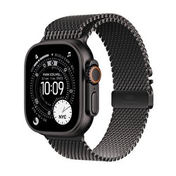 Apple Watch Ultra 3 GPS + Cellular 49mm Siyah Titanyum Kasa ve Siyah Titanyum Milano Loop - Büyük Boy MF1T4TU/A