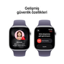 Apple Watch Series 11 GPS + Cellular 42mm Gümüş Rengi Alüminyum Sis Moru Spor Kordon - S/M MF8H4TU/A