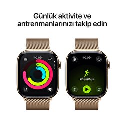 Apple Watch Series 11 GPS + Cellular 42mm Altın Rengi Titanyum Kasa ve Altın Rengi Milano Loop MF8Y4TU/A
