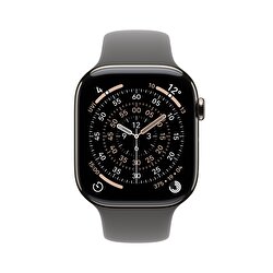 Apple Watch Series 11 GPS + Cellular 46mm Natürel Titanyum Kasa ve Taş Grisi Spor Kordon - M/L MFCX4TU/A