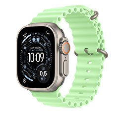 49 mm Neon Yeşil Ocean Kordon - Natürel Titanyum MGCF4ZM/A