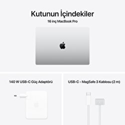 Apple MacBook Pro 16 inç M5 Pro Çip 18 Çekirdekli CPU 20 Çekirdekli GPU 24GB Bellek 1TB SSD Gümüş MGE44TU/A