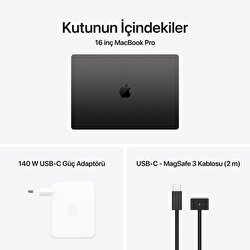 Apple MacBook Pro 16 inç M5 Pro Çip 18 Çekirdekli CPU 20 Çekirdekli GPU 24GB Bellek 1TB SSD Uzay Siyahı MGEA4TU/A