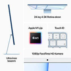 Apple 24 inç iMac 4.5K M1 8C C+G 512GB - Pembe MGPN3TU/A