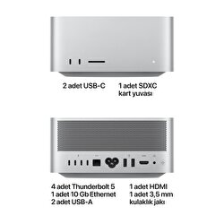 Mac Studio Apple M5 Max Çip 18 Çekirdekli CPU 32 Çekirdekli GPU 36GB Bellek 512GB SSD MHL64TU/A