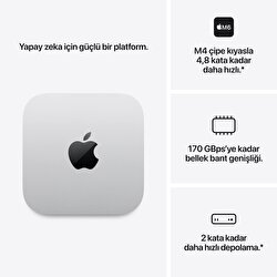 Mac mini Apple M6 Çip 12 Çekirdekli CPU 12 Çekirdekli GPU 16GB Bellek 256GB SSD MHQK4TU/A
