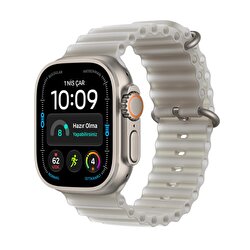 Apple Watch Ultra 4 GPS + Cellular, 49mm Natürel Titanyum Kasa ve Buzlu Gri Ocean Kordon MJAD4TU/A