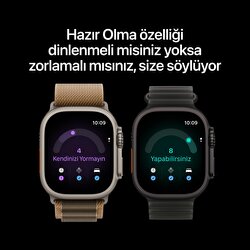 Apple Watch Ultra 4 GPS + Cellular, 49mm Natürel Titanyum Kasa ve Buzlu Gri Ocean Kordon MJAD4TU/A