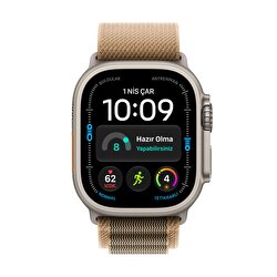 Apple Watch Ultra 4 GPS + Cellular, 49mm Natürel Titanyum Kasa ve Çöl Rengi Alpine Loop - Orta Boy MJAF4TU/A