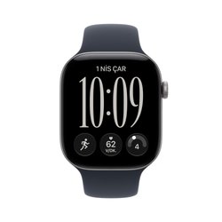 Apple Watch Series 12 GPS 46mm Uzay Grisi Alüminyum Kasa ve Lacivert Spor Kordon - S/M MJEH4TU/A