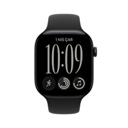 Apple Watch Series 12 GPS 46mm Siyah Alüminyum Kasa ve Siyah Spor Kordon - S/M MJEK4TU/A
