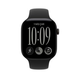 Apple Watch Series 12 GPS 46mm Siyah Alüminyum Kasa ve Siyah Spor Kordon - M/L MJEL4TU/A