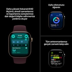 Apple Watch Series 12 GPS + Cellular 42mm Uçuk Altın Rengi Alüminyum Kasa ve Kum Beji Spor Kordon - S/M MJG24TU/A
