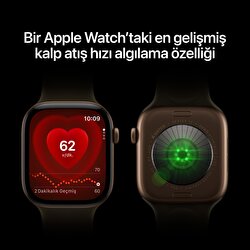 Apple Watch Series 12 GPS + Cellular 42mm Uçuk Altın Rengi Alüminyum Kasa ve Kum Beji Spor Kordon - S/M MJG24TU/A