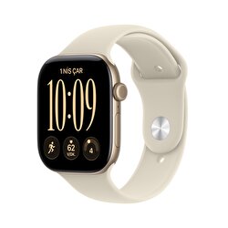Apple Watch Series 12 GPS + Cellular 42mm Uçuk Altın Rengi Alüminyum Kasa ve Kum Beji Spor Kordon - S/M MJG24TU/A