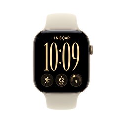 Apple Watch Series 12 GPS + Cellular 42mm Uçuk Altın Rengi Alüminyum Kasa ve Kum Beji Spor Kordon - S/M MJG24TU/A