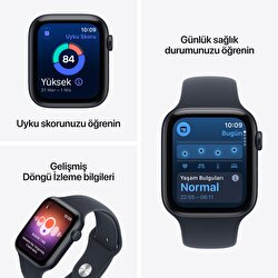 Apple Watch SE 3 GPS 40mm Gece Yarısı Alüminyum Kasa ve Lacivert Spor Kordon - S/M MJKY4TU/A