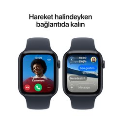 Apple Watch SE 3 GPS 40mm Gece Yarısı Alüminyum Kasa ve Lacivert Spor Kordon - S/M MJKY4TU/A