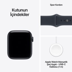 Apple Watch SE 3 GPS + Cellular 40mm Gece Yarısı Alüminyum Kasa ve Lacivert Spor Kordon - S/M MJLG4TU/A