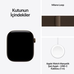 Apple Watch Series 12 GPS 42mm Koyu Bronz Alüminyum Kasa ve Koyu Bronz Milano Loop MKDC4TU/A