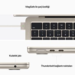 Teşhir - Apple MacBook Air 13' M2 Çip 8 Çekirdekli CPU 10 Çekirdekli GPU 8 GB Bellek 512GB SSD Yıldız Işığı  MLY23TU/A