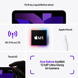Apple iPad Air 10.9 inç Wi-Fi + Cellular 64GB Yıldız Işığı  MM6V3TU/A