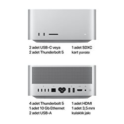 Mac Studio M2 Ultra çip 24 Çekirdekli CPU 60 çekirdekli GPU 1TB SSD MQH63TU/A