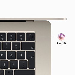 15 inç MacBook Air M2 çip 8 Çekirdekli CPU ve 10 çekirdekli GPU 256GB - Yıldız Işığı MQKU3TU/A