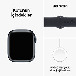 Apple Watch Series 9 GPS 41mm Gece Yarısı Alüminyum Kasa ve Gece Yarısı Spor Kordon - M/L  MR8X3TU/A