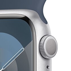 Apple Watch Series 9 GPS 41mm Gümüş Rengi Alüminyum Kasa ve Fırtına Mavisi Spor Kordon - M/L  MR913TU/A
