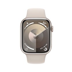 Apple Watch Series 9 GPS 45mm Yıldız Işığı Alüminyum Kasa ve Yıldız Işığı Spor Kordon - M/L  MR973TU/A