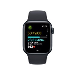 Apple Watch SE GPS 40mm Gece Yarısı Alüminyum Kasa ve Gece Yarısı Spor Kordon - M/L  MR9Y3TU/A