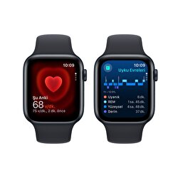 Apple Watch SE GPS 44mm Gece Yarısı Alüminyum Kasa ve Gece Yarısı Spor Kordon - S/M  MRE73TU/A