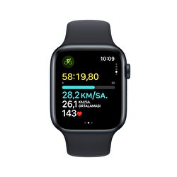 Apple Watch SE GPS 44mm Gece Yarısı Alüminyum Kasa ve Gece Yarısı Spor Kordon - M/L  MRE93TU/A