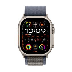Apple Watch Ultra 2 GPS + Cellular, 49mm Titanyum Kasa ve Mavi Alpine Loop - Büyük Boy MREQ3TU/A