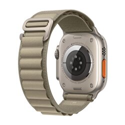 Apple Watch Ultra 2 GPS + Cellular, 49mm Titanyum Kasa ve Klasik Zeytin Yeşili Alpine Loop - Küçük Boy MREX3TU/A