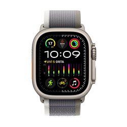 Apple Watch Ultra 2 GPS + Cellular, 49mm Titanyum Kasa ve Yeşil/Gri Trail Loop - S/M MRF33TU/A