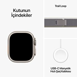 Apple Watch Ultra 2 GPS + Cellular, 49mm Titanyum Kasa ve Yeşil/Gri Trail Loop - S/M MRF33TU/A