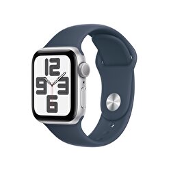 Apple Watch SE GPS + Cellular 40mm Gümüş Rengi Alüminyum Kasa ve Fırtına Mavisi Spor Kordon - M/L  MRGM3TU/A