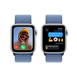 Apple Watch SE GPS + Cellular 40mm Gümüş Rengi Alüminyum Kasa ve Buz Mavisi Spor Loop  MRGQ3TU/A
