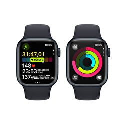 Apple Watch Series 9 GPS + Cellular 41mm Gece Yarısı Alüminyum Kasa ve Gece Yarısı Spor Kordon - M/L  MRHT3TU/A