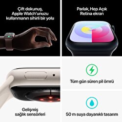 Apple Watch Series 9 GPS + Cellular 41mm Gece Yarısı Alüminyum Kasa ve Gece Yarısı Spor Loop  MRHU3TU/A