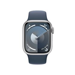 Apple Watch Series 9 GPS + Cellular 41mm Gümüş Rengi Alüminyum Kasa ve Fırtına Mavisi Spor Kordon - S/M  MRHV3TU/A